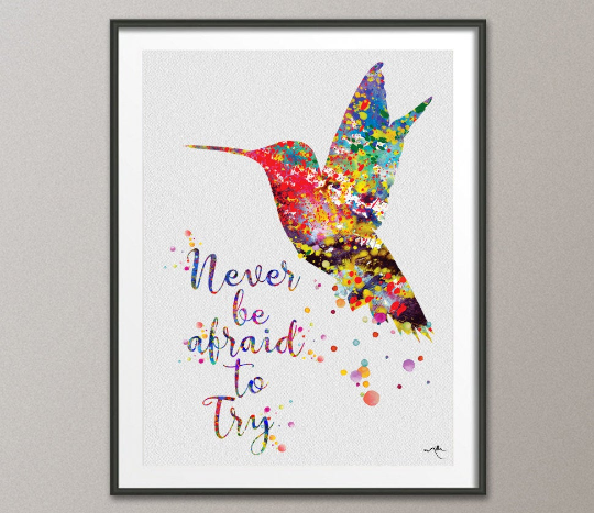 Hummingbird Quote 2 Watercolor Print Wedding Gift Wall Art Poster Inspirational Wall Decor Art Home Nursery Decor Wall Hanging [NO 624] - CocoMilla