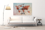 World Map Quote, Watercolor World Map, Canvas Print, World Travel Map, Wanderlust, World Poster, Wall Decor, Home Decor, Wall Hanging-864 - CocoMilla