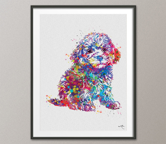 Toy Poodle Watercolor Print Dog Art Custom Dog Portrait Pet Dog Love Animal Dog Poodle Painting Doglover Gift Personelized Decor Poster-1487 - CocoMilla