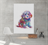 Toy Poodle Watercolor Print Dog Art Custom Dog Portrait Pet Dog Love Animal Dog Poodle Painting Doglover Gift Personelized Decor Poster-1487 - CocoMilla