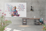 Yoga Woman with Birds Your Mind Life Quote Watercolor Print Studio Room Office House Nursery Decor Housewarming Motivational Wall Art-1476 - CocoMilla
