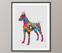 Doberman Pinscher Watercolor Print Doberman Print Poster Gift Pet Dog Love Puppy Friend Animal Dog Doberman Poster Pet Decor Dog Art-1100 - CocoMilla