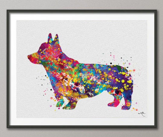 Pembroke Welsh Corgi Watercolor Dog Print Corgi Dog Art Gift Pet Dog Love Friend Animal Dog Poster Dog Art Dog Lovers Gift Corgi Poster-1220 - CocoMilla