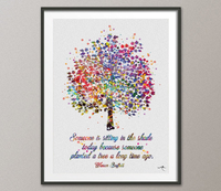 Tree Nature Quote 2 Family Love Watercolor Print Wedding Gift Archival Fine Art Print Wall Decor Art Home Nursery Wall Hanging [NO 745] - CocoMilla