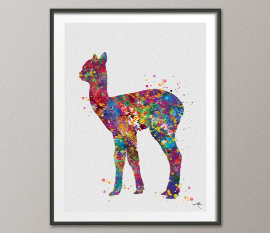 Alpaca Baby Llama Watercolor Painting Print Lama Newborn Baby Shower Gift For Kids Nursery Wall Art Decor Kids Room Decor Wall Hanging-366 - CocoMilla