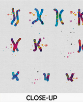 Male Chromosome Watercolor Print Karyotype Medical Art Wall Art Nurse Gift Laboratory Science Art Clinic Genetic Chromosome idiogram-236 - CocoMilla