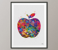 Apple Watercolor Print Fruit Art Kitchen Decor Wedding Gift Love Nursery Kitchen Wall Decor Home Decor Housewarming Gift Wall Hanging-1370 - CocoMilla