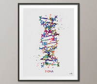 DNA molecule a-dna, b-dna, z-dna Watercolor Print Set Medical Wall Art Medical Art Science Art Genetic Laboratory Medical Student Gift-1056 - CocoMilla