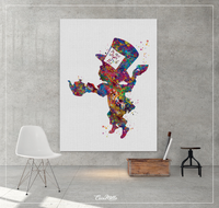 Mad Hatter Alice in Wonderland Watercolor Print Dorm Room Print Gift Children Decor Nursery Wall Art Kids Wall Decor Tea Time Print-1560 - CocoMilla