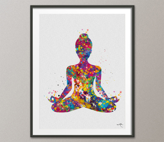 Yoga Art, Yogi, Yoga Poster, Yoga Pose, Yoga Print, Yoga Woman Watercolor, Yoga Studio, Sukhasana Pose, Yoga Wall Decor, Yoga Gift Yoga-1456 - CocoMilla