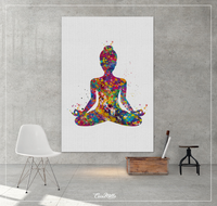Yoga Art, Yogi, Yoga Poster, Yoga Pose, Yoga Print, Yoga Woman Watercolor, Yoga Studio, Sukhasana Pose, Yoga Wall Decor, Yoga Gift Yoga-1456 - CocoMilla