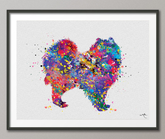 Pomeranian Art, Pomeranian Watercolor Print, Pomeranian Print, Wall Decor, Dog Art, Custom Dog Art, Personalized Gift Wall Hanging [NO 752] - CocoMilla