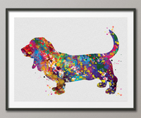 Basset Hound Dog Watercolor Dog Print Basset Hound Pet Dog Love Puppy Friend Animal Dog Pet Art Dogart Basset Hound Poster Dog Art-1443 - CocoMilla