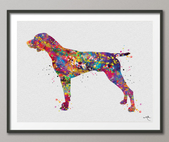 German Shorthaired Pointer Watercolor Print Dog Art print German Pointer Dog Art Gift Pet Dog Love Friend Animal Dog Painting Dog Poster-340 - CocoMilla