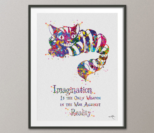 Cheshire Cat Motivational Quote Alice in Wonderland Watercolor Print Print Nursery For Kids Wall Art Art Home Decor Wall Hanging [NO 593] - CocoMilla