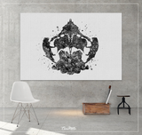 Rorschach Inkblot Test Card 8 BW Watercolor Print Psychology Psychiatry Psychotherapist Psychological Psychologist Clinic Medical Art-1321 - CocoMilla