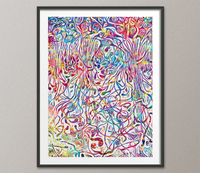 Neural Connections Watercolor Print Abstract Medical Art Science Neurology Brain Psychiatry Therapy Art Doctor Poster Neuron Synapses-1385 - CocoMilla