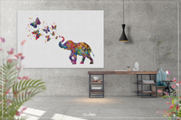 Elephant Spraying Butterfly Art Print Watercolor Painting Wedding Gift idea Wall Art Nursery Wall Decor Art Home Decor Wall Hanging [NO 281] - CocoMilla