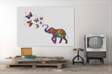 Elephant Spraying Butterfly Art Print Watercolor Painting Wedding Gift idea Wall Art Nursery Wall Decor Art Home Decor Wall Hanging [NO 281] - CocoMilla