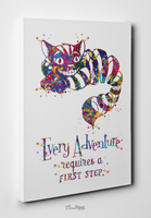 Cheshire Cat Adventure Quote Watercolor Print Alice in Wonderland Alice Print Nursery Kids Wall Art Nerd Home Decor Alice Wall Hanging-230 - CocoMilla