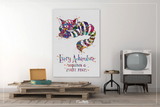 Cheshire Cat Adventure Quote Watercolor Print Alice in Wonderland Alice Print Nursery Kids Wall Art Nerd Home Decor Alice Wall Hanging-230 - CocoMilla