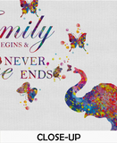 Elephant Family Quote Butterfly Art Watercolor Print Painting Wedding Gift idea Wall Art Nursery Wall Decor Art Home Decor Wall Hanging-1293 - CocoMilla