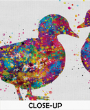 Mandarin Duck Watercolor Print Waterfowl Farm Animal Duck Couple Decor Duckling Valentines Gift Love Wedding Gift Watercolor Bird Print-960 - CocoMilla