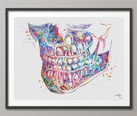 Orthognathic Anatomy Watercolor Print Teeth Anatomy Art Medical Cabinet Office Dental Clinic Art Dentistry Surgery Dentist Mandible Art-194 - CocoMilla