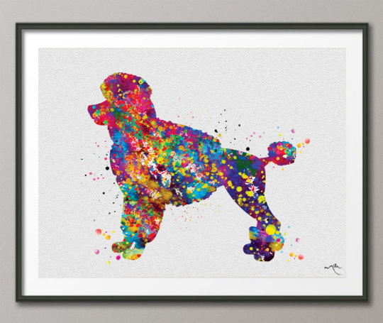 Poodle Dog Watercolor Print Dog Lovers Gift Dog Art Print Animal Lover CocoMilla