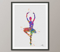 Ballerina Watercolor Print Archival Fine Art Print Children's Wall Art Home Decor Wall Hanging No 258 - CocoMilla