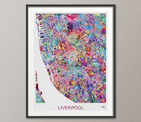 Liverpool Map, Liverpool Watercolor Print, Liverpool Street Map, Travel Decor, City Map Art, England Street Map, Liverpool Poster-892 - CocoMilla