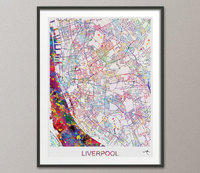 Liverpool Map, Liverpool Watercolor Print, Liverpool Street Map, Travel Decor, City Map Art, England Street Map, Liverpool Poster-892 - CocoMilla