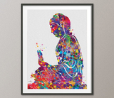 Buddha Yoga Pose Watercolor Print Wall Art Poster Buddhism Meditation Wall Decor Art Home Religion Decor Wall Hanging Zen Yoga Poster-873 - CocoMilla