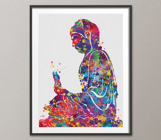 Buddha Yoga Pose Watercolor Print Wall Art Poster Buddhism Meditation Wall Decor Art Home Religion Decor Wall Hanging Zen Yoga Poster-873 - CocoMilla