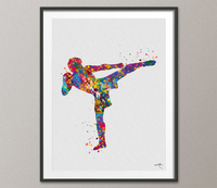 MMA Mixed Martial Arts Watercolor Print Karate Gift Fight Sports Art Wall Art Wall Decor MMA Fighter Gift Decor Karate Sport Wall Art-1420 - CocoMilla