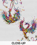 Phoenix Bird Couple Watercolor Bird Print Wedding Gift Bird Wall Art Poster Fire Bird Wall Decor Valentines Darling Gift Wall Hanging-1446 - CocoMilla