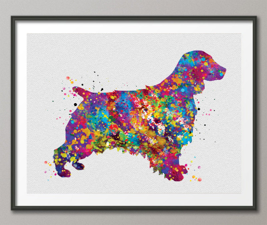 Welsh Springer Spaniel Dog Watercolor Print Pet Gift Pet Dog Love Puppy Friend Dog Decor Poster Dog Art Dog Wall Art Doglover Gift-1441 - CocoMilla