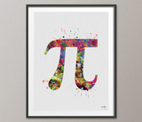 Pi Symbol Art Watercolor Print Math Teacher Gift Math Art Gift Numbers Nerdy Geek Student Mathematics Art Science Dorm PI Wall Poster-543 - CocoMilla