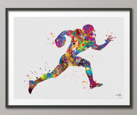 American Football Watercolor Art Print American Football Player Art Poster Football Wall Art Wall Decor American Sport Art Wall Hanging-1156 - CocoMilla