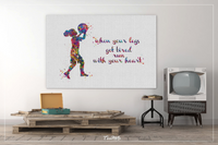 Basketball Girl Quote Watercolor Print Female Woman Basketball Player Gift Sport Wall Art Kids Gift Nursery Afro Decor Wall Hanging-1536 - CocoMilla