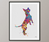Chihuahua Dog Watercolor Print Chihuahua Playing Poster Gift Pet Dog Love Puppy Friend Animal Doglover Poster Decor Animal Art Dog Art-1508 - CocoMilla