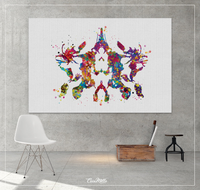 Rorschach Inkblot Test Card 10 Watercolor Print Psychology Psychiatry Wall Art Psychotherapist Psychologist Office Medical Art Clinic-1283 - CocoMilla