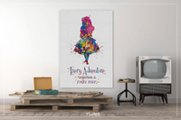 Alice in Wonderland Watercolor Print inspirational Adventure Quote Nursery Wall Art Wall Decor Home Decor for Girls Motivational Quote-637 - CocoMilla