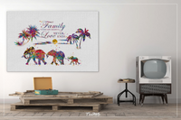 Elephant Family Quote Art Watercolor Print Wedding Gift Anniversary Gift Wall Art Nursery Wall Decor Family Art Home Decor Wall Hanging-1369 - CocoMilla