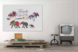 Elephant Family Quote Art Watercolor Print Wedding Gift Anniversary Gift Wall Art Nursery Wall Decor Family Art Home Decor Wall Hanging-1369 - CocoMilla