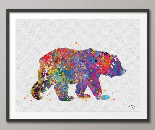 Bear Watercolor Painting Print Archival Fine Art Print For Kids Nursery art Wall Art Wall Decor Art Home Decor Wall Hanging No 255 - CocoMilla