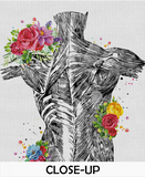 Muscles of Back Floral Watercolor Print Human Muscle Flowers Anatomy Medical Art Science Art Orthopedic Chiropractor Clinic Office Art-1344 - CocoMilla