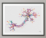 Nerve Cell Watercolor Print Science Poster Neurology Art Nerve Cell Medical Art Brain Graduation Gift Neuroscience Clinic Decor Gift-1036 - CocoMilla