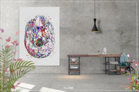 Bottom view Skull Anatomy Watercolor Print Medical Art Science Art Anatomy with Neurology Human Skull Dental Tooth Art Skeleton Gift-1365 - CocoMilla