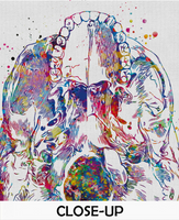 Bottom view Skull Anatomy Watercolor Print Medical Art Science Art Anatomy with Neurology Human Skull Dental Tooth Art Skeleton Gift-1365 - CocoMilla